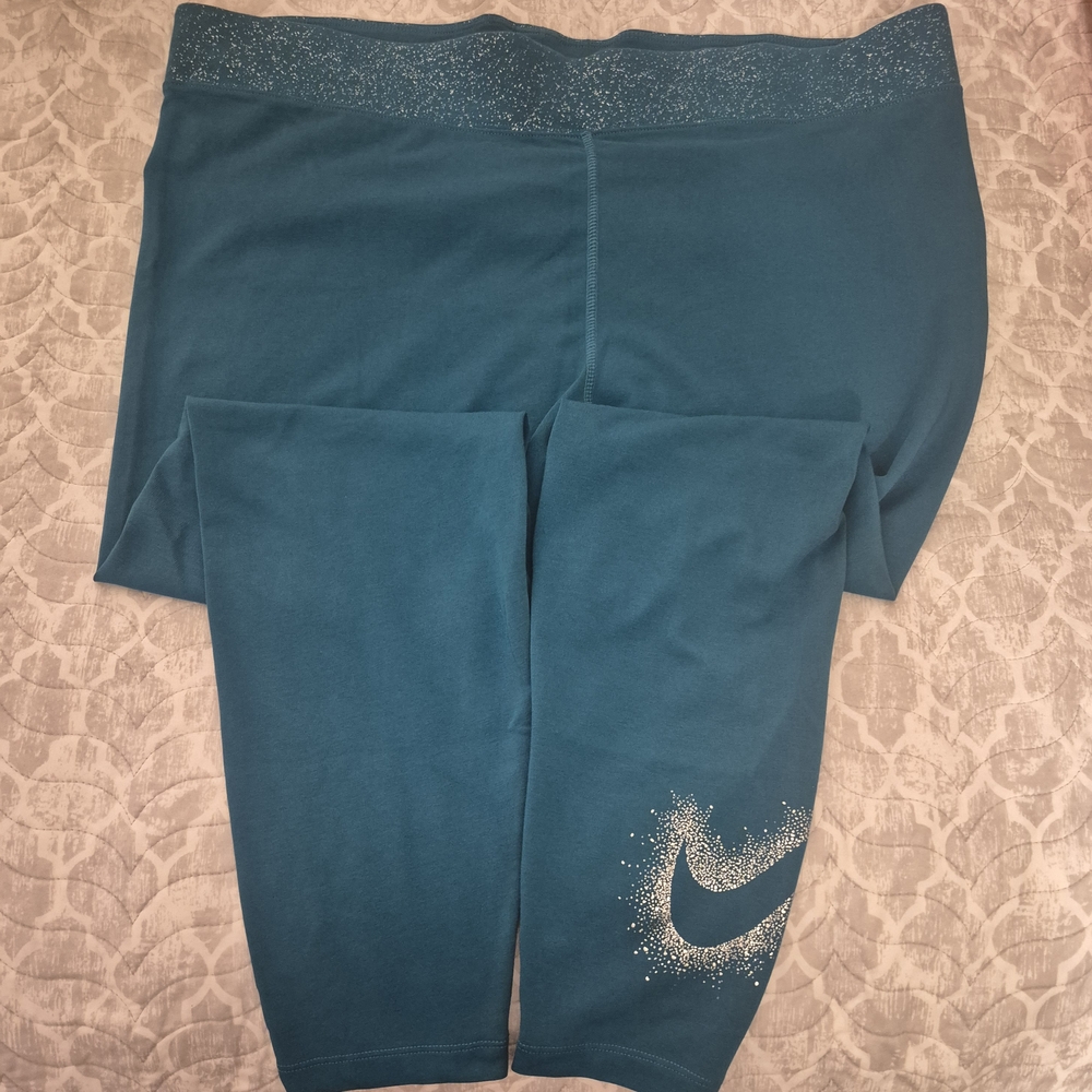 Nike Blue Leggings Stretchy Athletic Wear